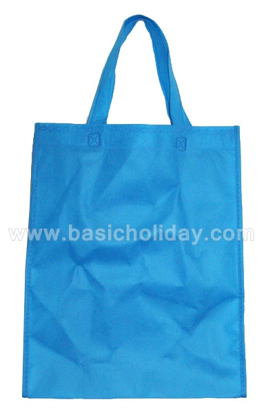 ถุงผ้าสปันบอนด์ สีฟ้า ราคาถูก กระเป๋าผ้า Spunbond Bag พร้อมสกรีนโลโก้ ถุงพรีเมี่ยม ถุงผ้าพิมพ์แบรนด์ 