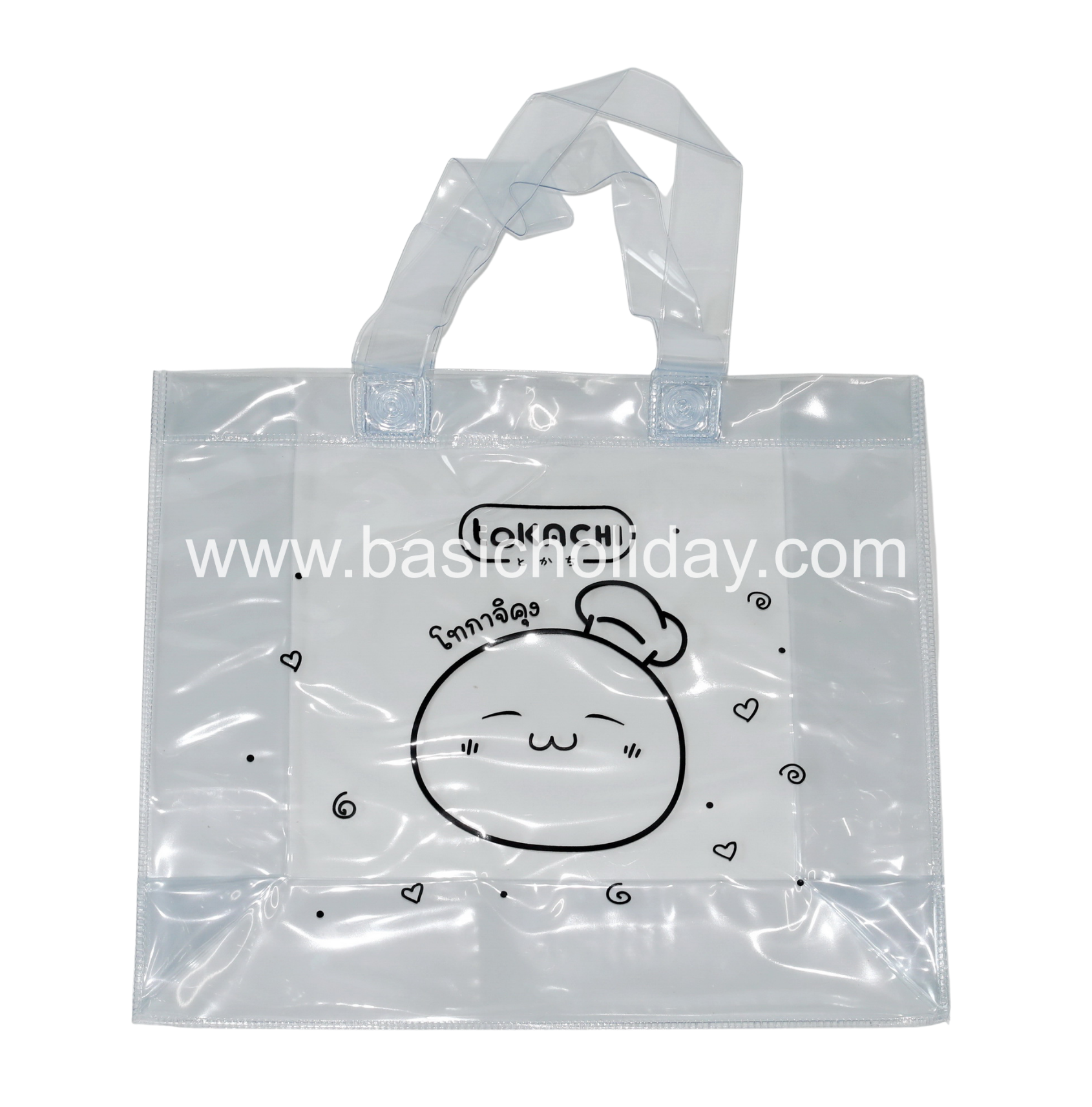 กระเป๋าพลาสติกพีวีซี ถุงพลาสติกพีวีซี ถุงพลาสติกมีหูหิ้ว ถุงหิ้วพลาสติกสีใส ของพรีเมี่ยม 
