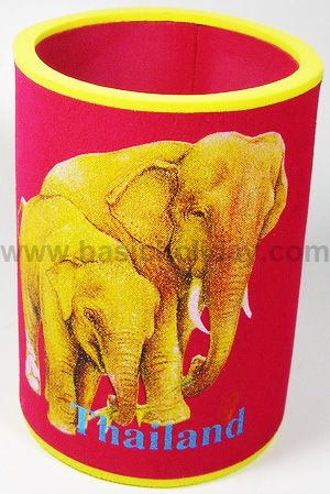 M 3203 ยางหุ้มกระป๋องเบียร์-ช้างไทย ถ้วยยางเก็บความเย็น แก้วยางเก็บความเย็น ถ้วยโฟมสวมขวดเบียร์เก็บความเย็น 