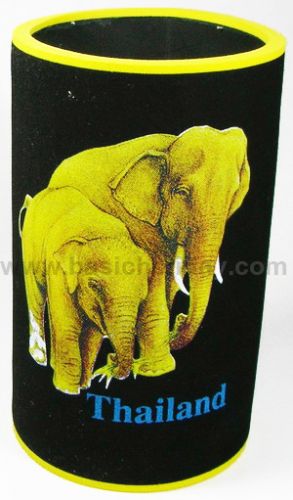 M 3209 ยางหุ้มกระป๋องเบียร์-ช้างไทย ถ้วยยางเก็บความเย็น แก้วยางเก็บความเย็น ถ้วยโฟมสวมขวดเบียร์เก็บความเย็น 